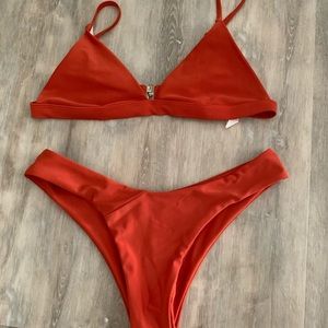 Orange adjustable Zaful bikini with bottoms!